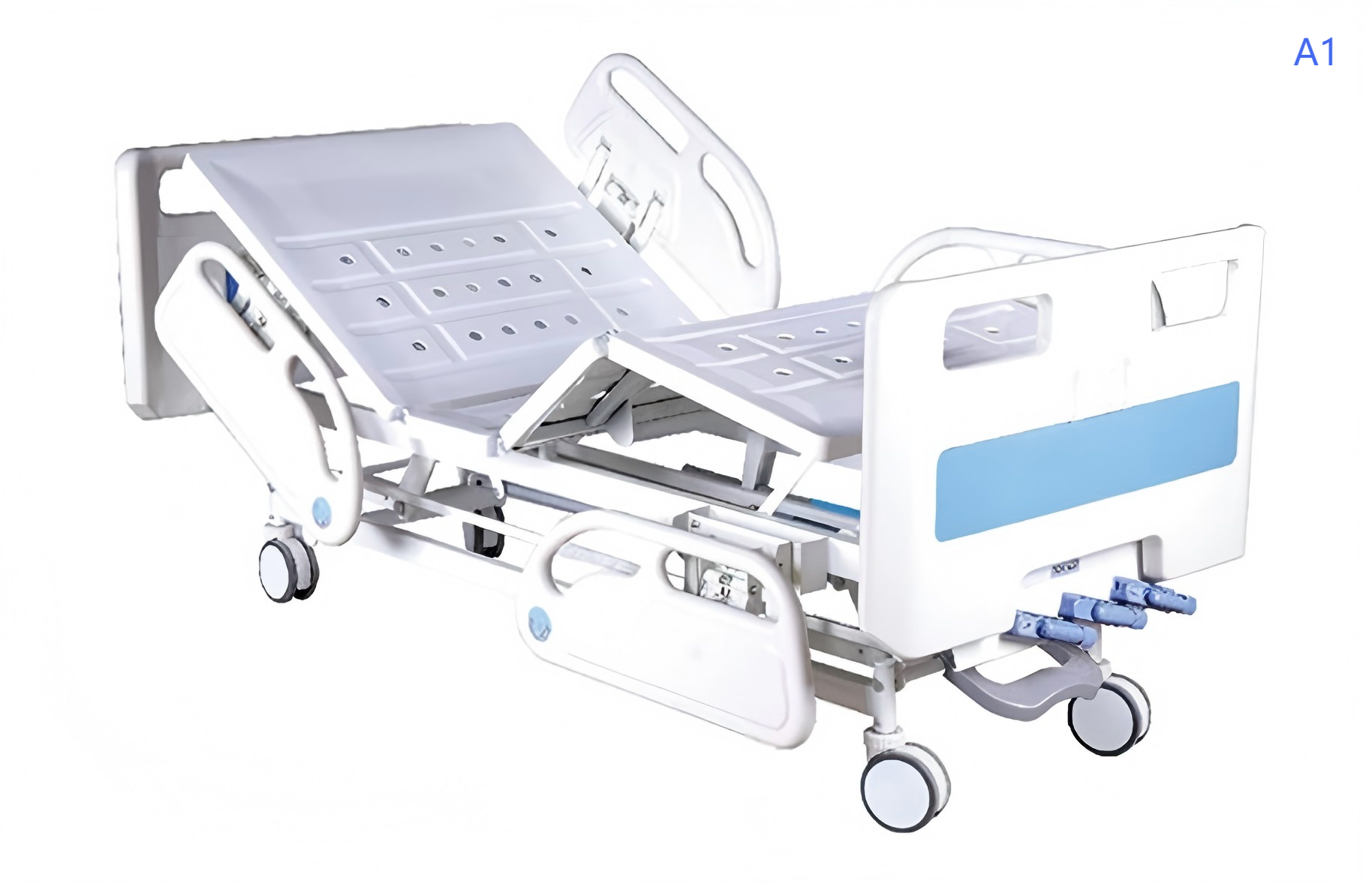 Triple-Wall Guardrail Manual Three-Crank Nursing Bed Series - Models A1, A4, A7
