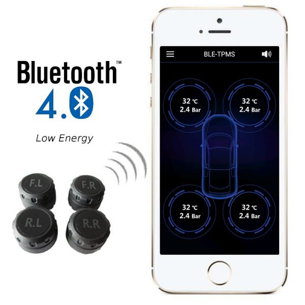 Автомобиль TPMS Bluetooth системы мониторинга давления в шинах 2.4Ghz EGQ BLE 4,0