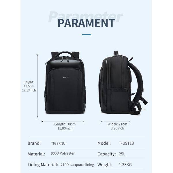 Business Travel Backpacks Anti Theft Waterproof Shockproof Large Capacity 15.6 Inch Laptop Luxury