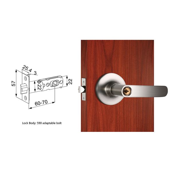 Цинковая сплав ручка 65 мм Диа Роуз Сатин Никелевая отделка Трубчатый вход Леверсет