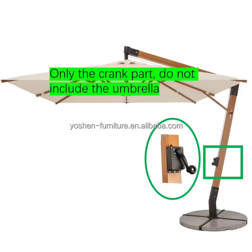 13 ft Cantilever Patio Umbrella Winch Replacement with Plastic Handle