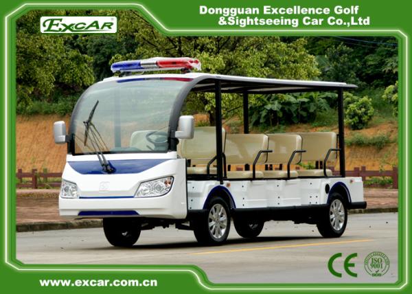 White Electric Sightseeing Car 11 Seats Electric Tourist Car 72V Acim Motor