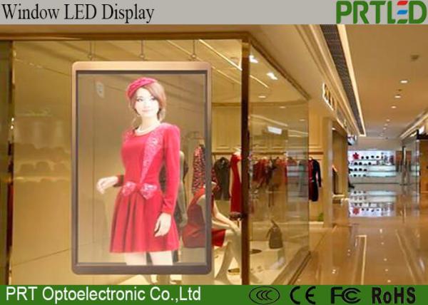 High Brightness P5 Transparent Glass LED Display For Shop Window Advertising