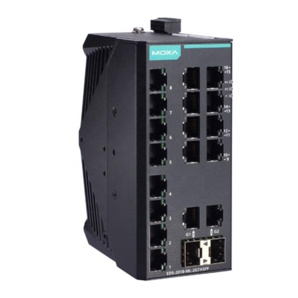 Les commutateurs Ethernet non gérés EDS-2018-ML Série 16+2G Port Gigabit