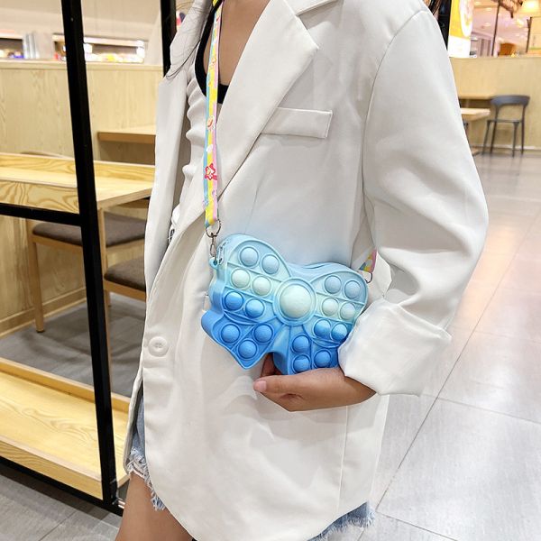 Фиджет Поп сумочка Бук девочек Сумочка Пасхальный подарок Сенсорный Фиджет игрушка Силикон Крестное тело Дети Сумочка Карандаш Чехло Макияжный пакет