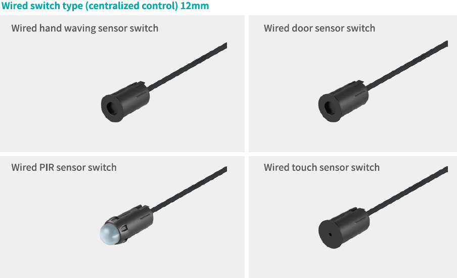 Letaron 12mm Wired Central Control Sensor Switches Surface/Recessed Mount for Closet & Wardrobe Lights