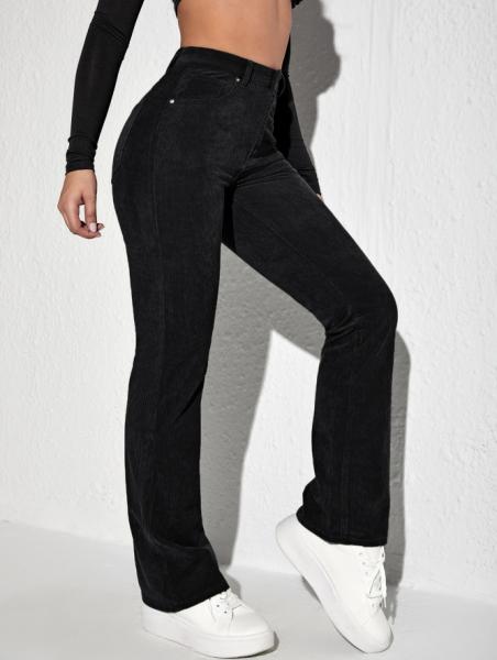 Black corduroy stretch bell bottoms