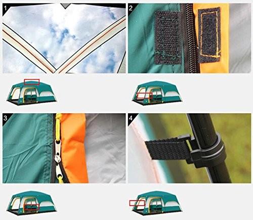 8 to 12 person Tent Triple Camping Tent Three Rooms Family Camping Tents Well-ventilated Waterproof (HT6100)