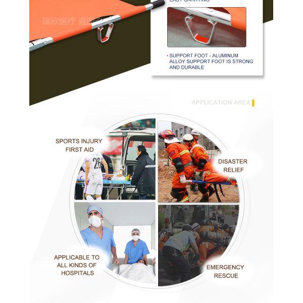 Rescue Folding Medical Stretcher Patient Collapsible Stretcher Ambulance