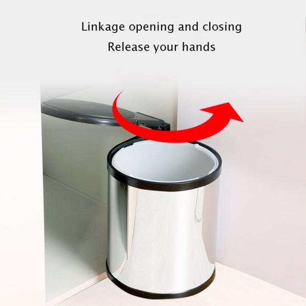 304 Built-in Inner Rotating Garbage Can Kitchen Hidden Plastic Storage Cabinet Garbage Can
