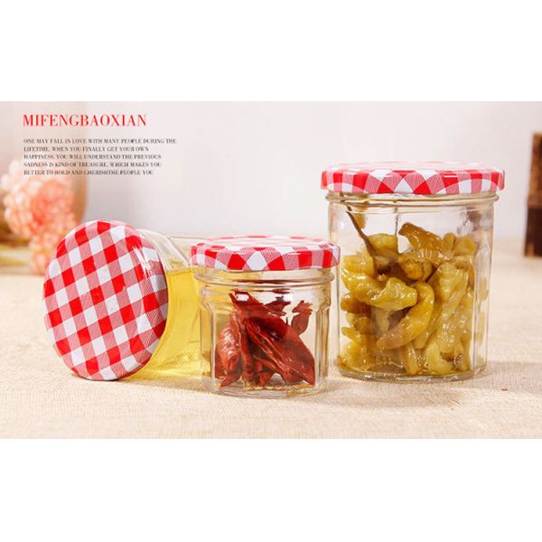 Customer Design Glass Jam Jar Vacuum For Honey Screw Lid Round Shaped