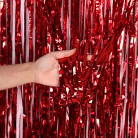 Décoration de fête colorée rouge Rideau métallique arrière-plan pour la décoration d'anniversaire créative Rideau de porte en tôle