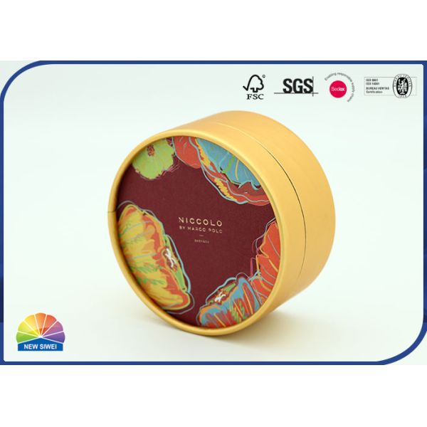 4c UV Print Cylinder Kraft Tube Packaging Hot Stamping Logo