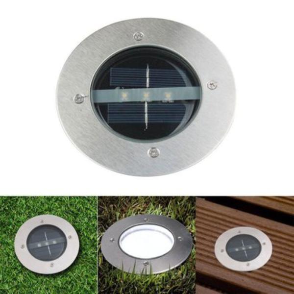 3 lâmpadas à terra exteriores do diodo emissor de luz, luzes conduzidas solares de vidro moderadas de aço claras do gramado