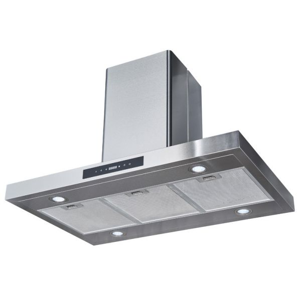 220V Stainless Steel Tempered Glass Large Suction Double Suction Range Hood for Kitchen