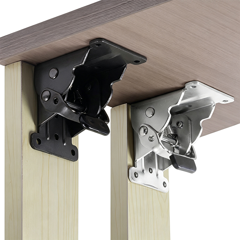 90 Degree Self Locking Hinge Folding Hinge for Coffee Table Leg Folding Invisible Bracket for Dining Table Connecting Leg