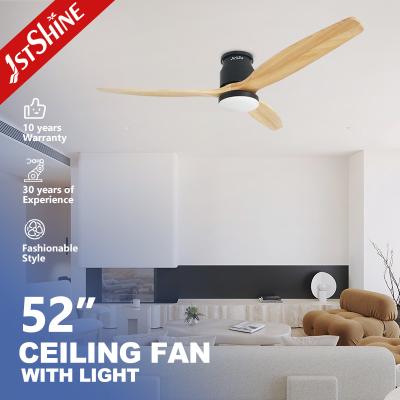 Led Ceiling Fan With Remote Control ,52 Inches Flush Mounting Quiet Dc Motor