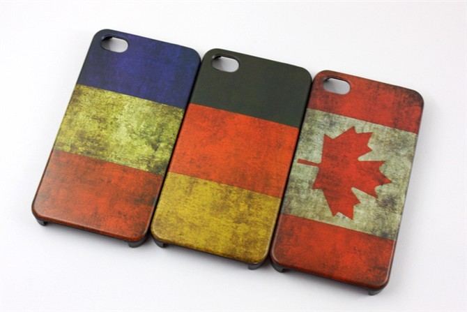 Durable Laser Engraving Iphone 4 Hard Shell Case With Multicolored Design