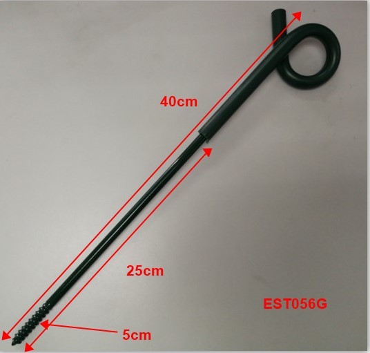 PST056G 42cm Galvanized Steel Wood Post Insulator Electric Fence Offset Pigtail Powder-Coated Green