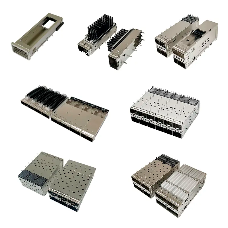 1x1 Cage Assembly Press-Fit EMI Shielding Housing for Network Switch Server PCB Transceiver Port