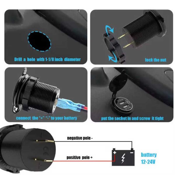 Estilo 5V 2.1A cargador de coche USB LED Retardante de agua para iPhone16