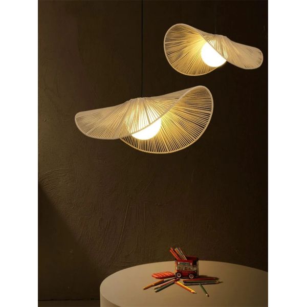 Art Hanging Wicker Lamp Bedroom Parlor Hotel Nordic Rattan Wabi Sabi Pendant Light(WH-WP-101)