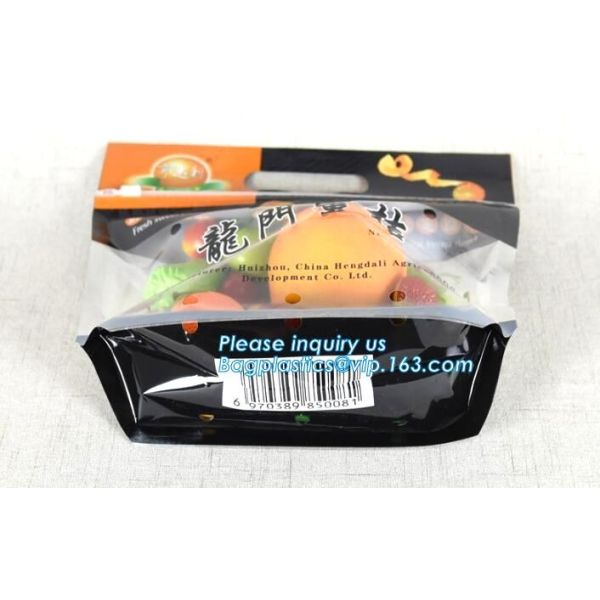Resealable zipper grape bag fruit packaging bags plastic slider bag, fresh fruit packaging slider zipper bag, vegetable