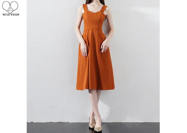 Sleeveless Short Length Prom Dresses Orange Backless Graduation Wear Bowknot