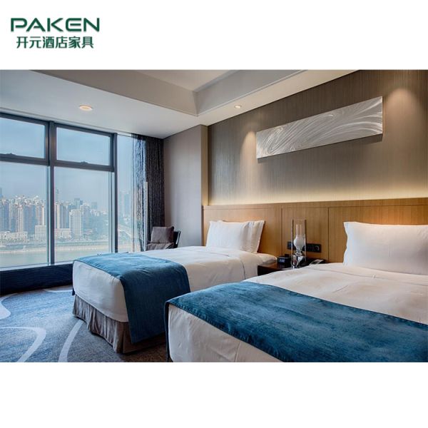 Simple 4 Star Veneer Hotel Bedroom Furniture Sets