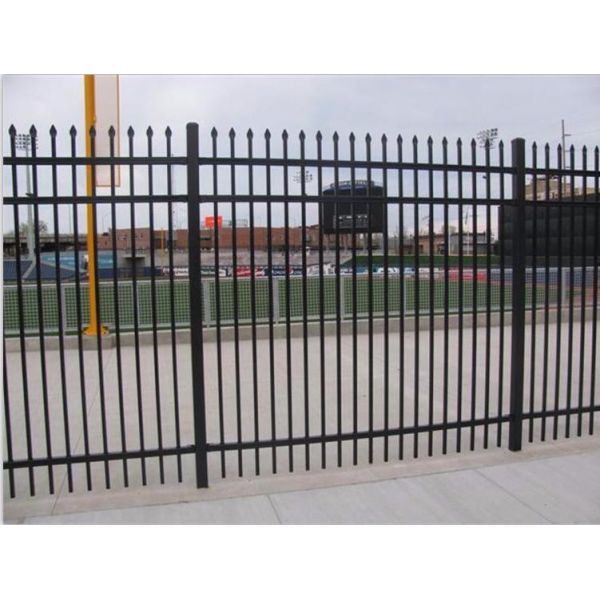 Stain Black Powder Crimped Spear Garrison Fencing panels 2.1mx2.4m 65mm steel tubing