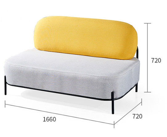 Single Table Fabric Reception Room Wood sofa 76*76*72cm