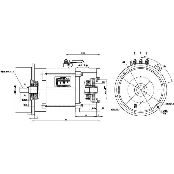 Durée de vie élevée Moteur AC de 15 kW pour camion à bras