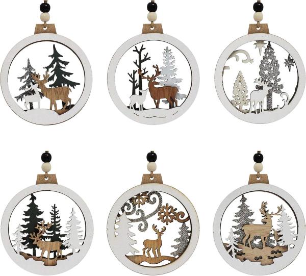 Christmas Hollow Woodland Christmas Hanging Tree Ornaments for Indoor Outdoor Party Decor