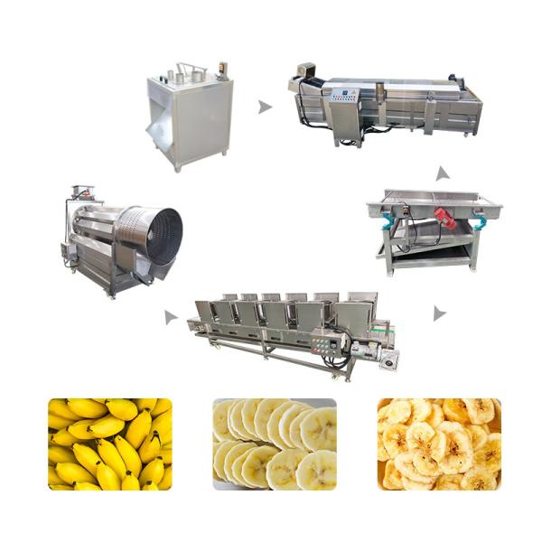 Máquina e linha de produção de batatas fritas de banana de 800 kg para produção de batatas fritas em larga escala