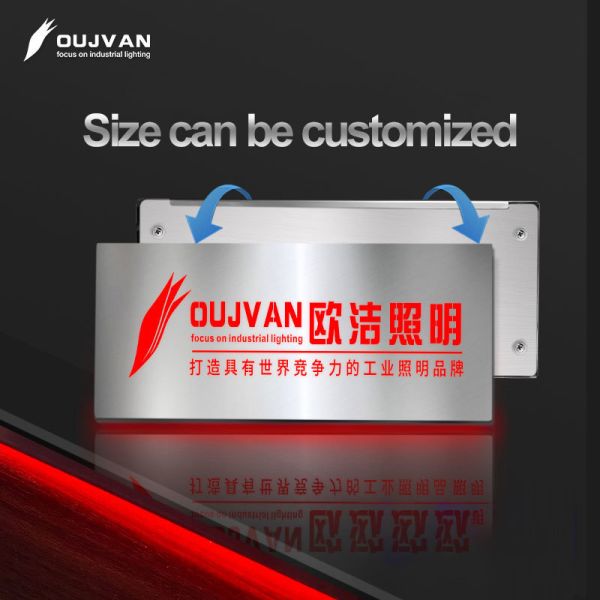 Letrero de nombre LED acrílico industrial de 360*160mm, señal de advertencia impermeable