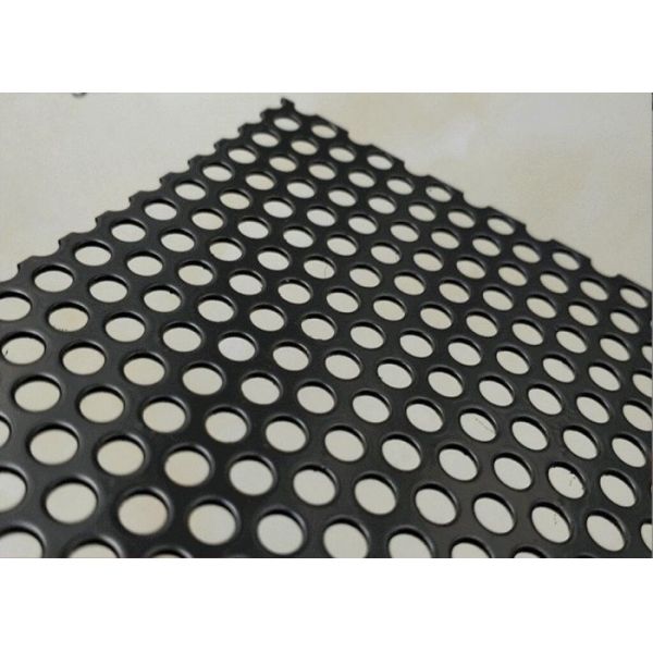 Black Electro Perforated Mesh Sheet With Square Hole