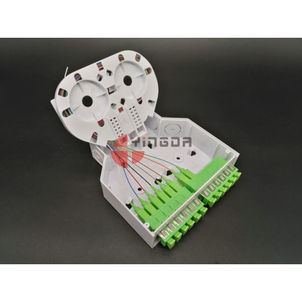 Переходники и отрезки провода портов СК/АПК терминальной коробки 12 оптического волокна ДИН пластиковые