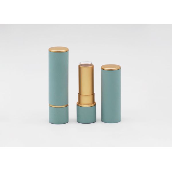 Трубка губной помады цилиндра 3.8g магнитная зеленая алюминиевая пустая