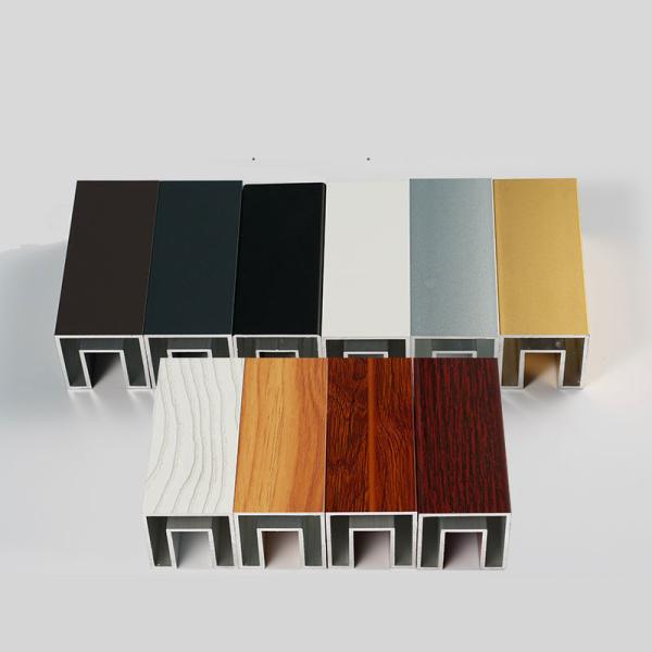 U Shape Aluminium Profile Extrusion Black Anodized Glass Stair Slot Welding Free