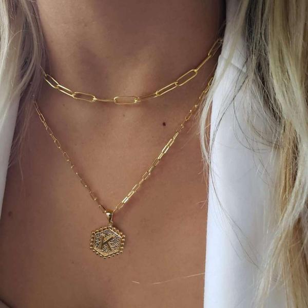 Handmade 925 Sterling Silver Double Pendant Paperclip Stacking Necklace with 30 Days Delivery