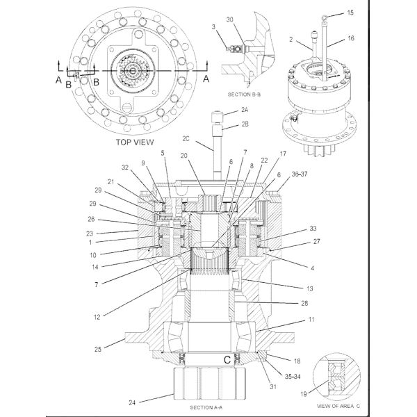 1336777 2959657 1884164 M5X180 Hydraulic Swing Motor Fit CAT318 CAT324D CAT325D