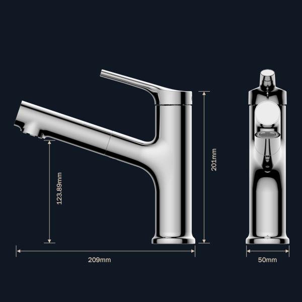 Hotel Bathroom Luxury Basin Taps Pulled Tap Easy To Use Ceramic Valve Core