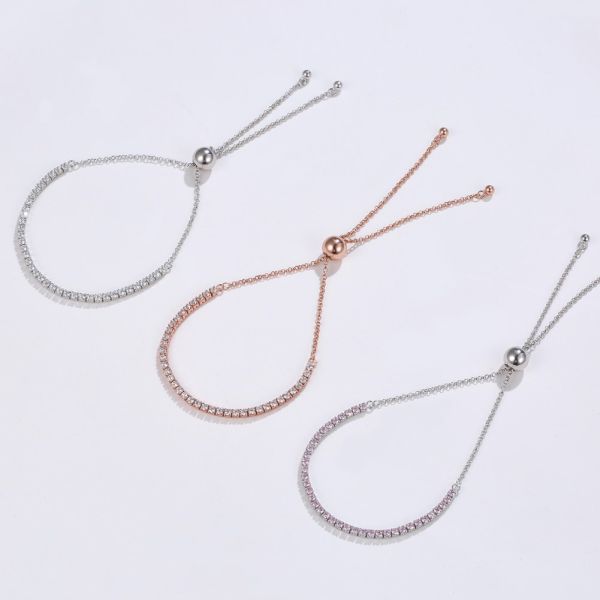 Браслеты слайдера тенниса стерлинговые серебряные