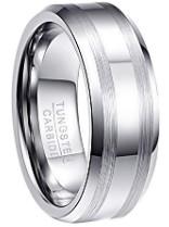 Polished Tungsten Steel Carbide Wedding Engagement Rings for Men Fashion Jewelry