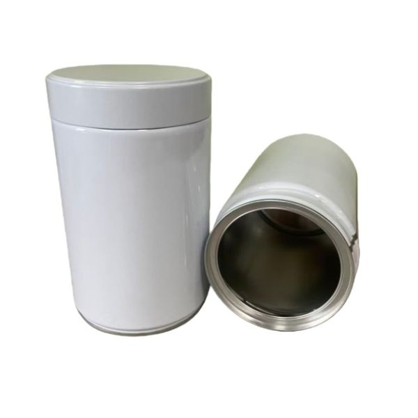 Blue Print Round Tea Tin Cans 50g 70g 100g OEM Tinplate Matcha Coffee Powder Peanut Candy