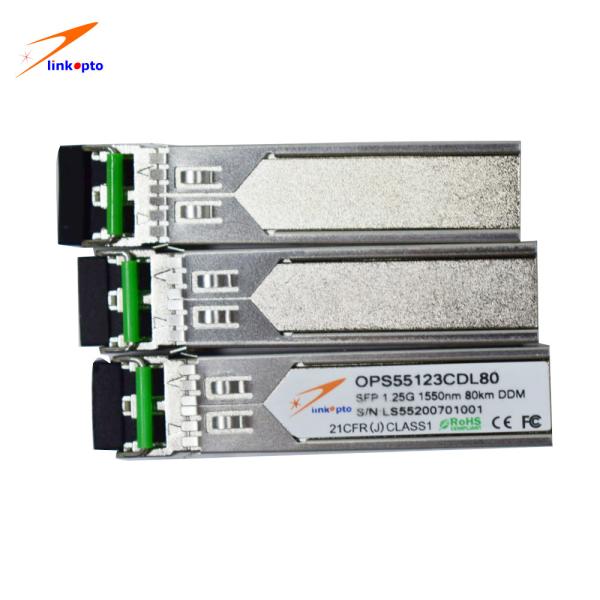 1000BASE-ZX二重LC 1.25G 1550nm DOM CWDM SFPモジュール