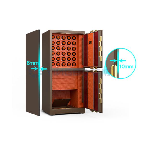 Double Compartment Jewelry Lock Box Fingerprint Lock H1680mm Safe Watch Box