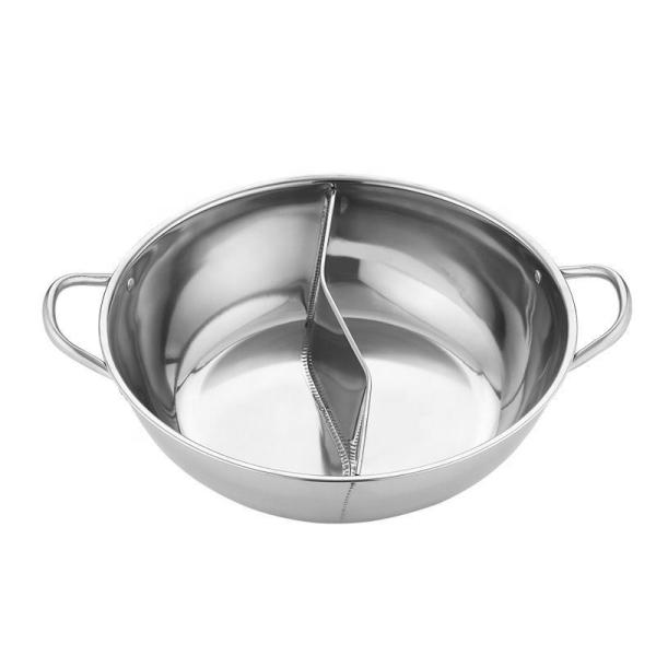 Wholesale Hot Selling Silver Flat Bottom Kitchen Stainless Steel Pot Cookware Cooking Hot Pot