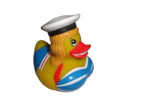 Sexy Sailor Decorated Personalised Bath Duck Vinyl Floating 10cm Length Lady Duck