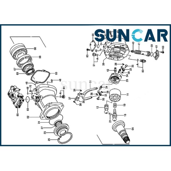 Hitachi Excavator ZX330-3 hydraulic pump inner repair kit 4467592 sealing kit